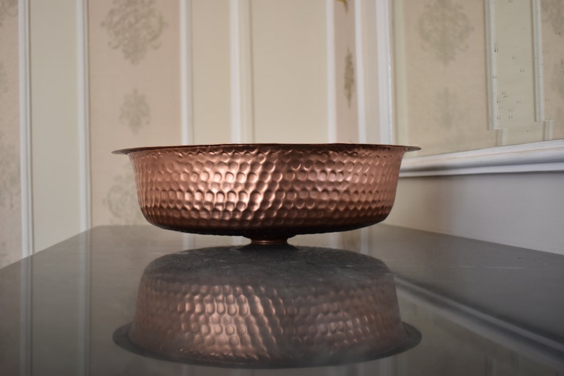 Polish Copper Sink Bathroom Hammer Round Undermount Sparkle Etsy