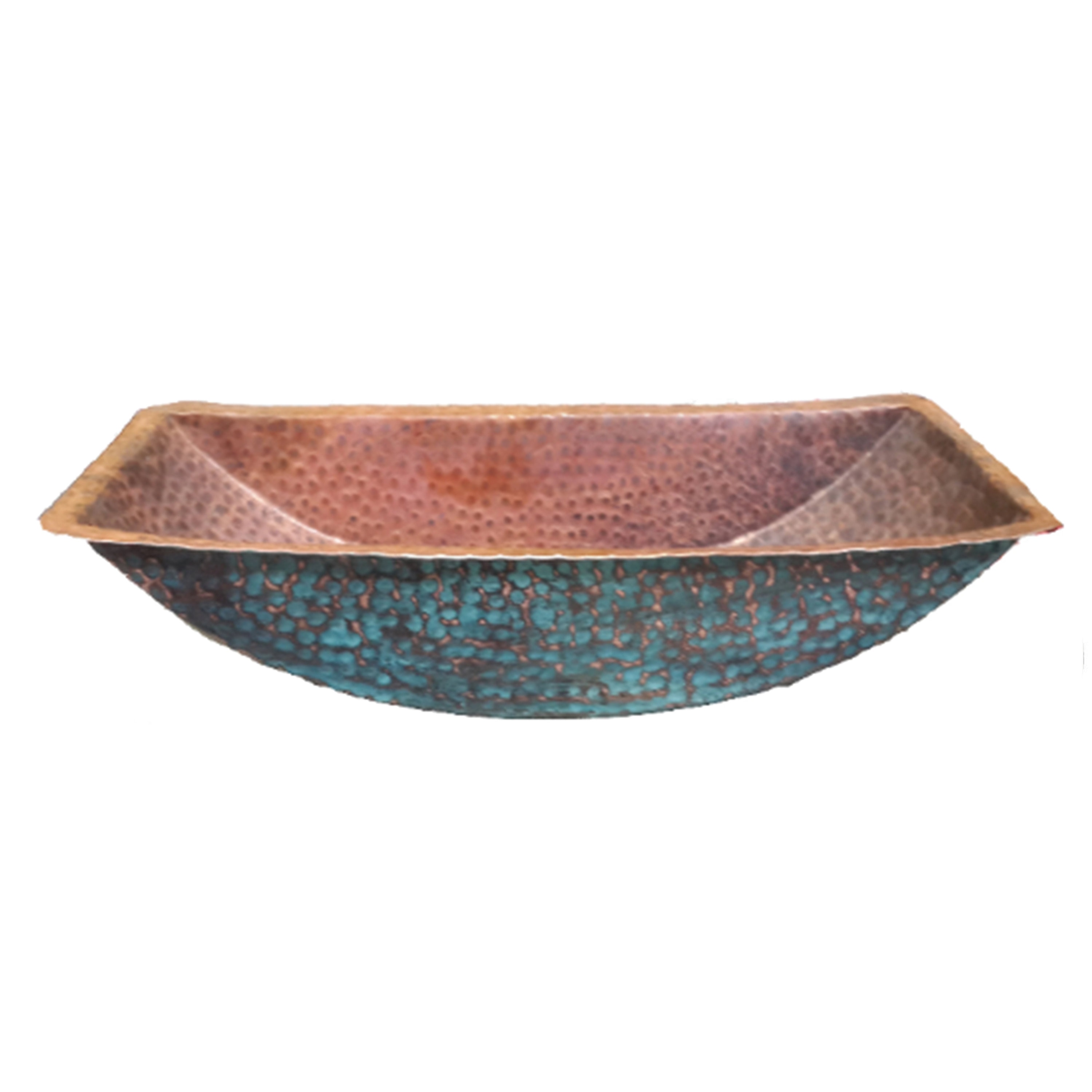 Trough Rustic Pure Copper Vessel Sink Bathroom Hand Natural Style