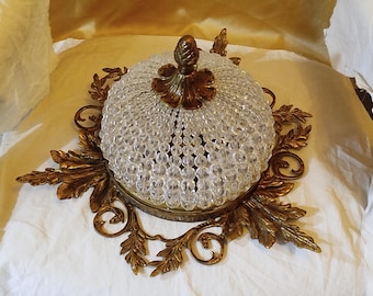 Cadenas de cristal de imitación antiguas hechas a mano con cuentas Lámparas de araña empotradas de estilo imperio francés