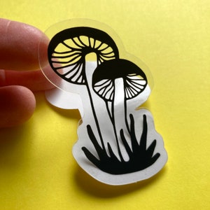 Clear Mushroom Sticker / Waterproof Vinyl Sticker