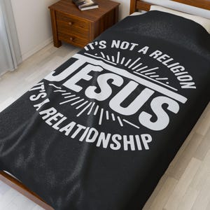 Christian Velveteen Plush Blanket: Inspirational Home Decor