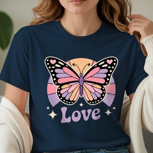 Love Butterfly Graphic Tee: Unisex Heavy Cotton Shirt