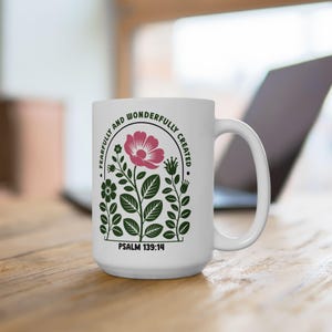 Floral Ceramic Mug: Inspirational Christian Gift