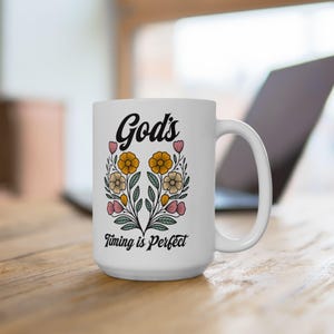 Christian Floral Coffee Mug: Encouraging Faith Gift