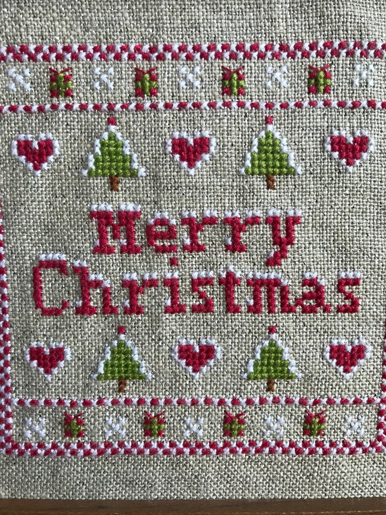 Merry Christmas Mini Cross Stitch Pattern - Etsy