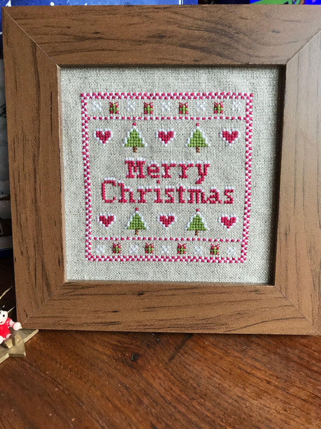 Merry Christmas Mini Cross Stitch Pattern - Etsy