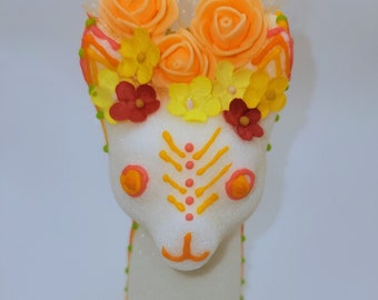 Calavera de azúcar real de gato (alto)