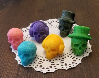Set of 6 REAL color sugar skulls calaveras des azucar ofrenda dia de muertos BLANK sugar skulls day of the dead skull modern skulls