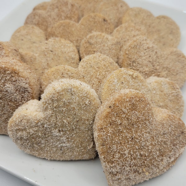 Heart Hojarascas de Canela Mexican Cinnamon cookies Hojarascas de Corazon Heart Cookies