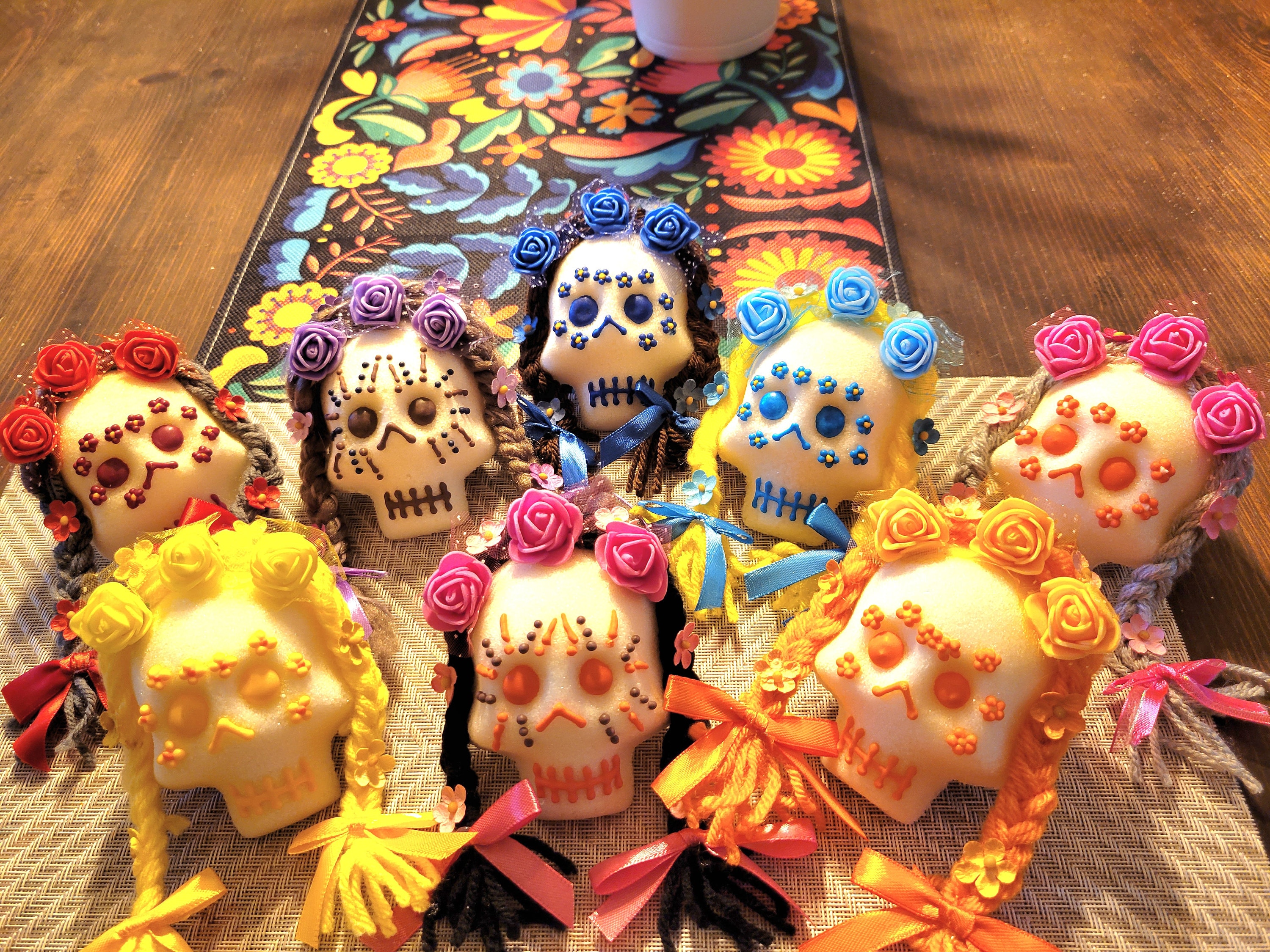 Medium Mexican Sugar Skull Dia De Los Muertos Skull Day of the Dead  Guerrero Skull Calaverita - Etsy