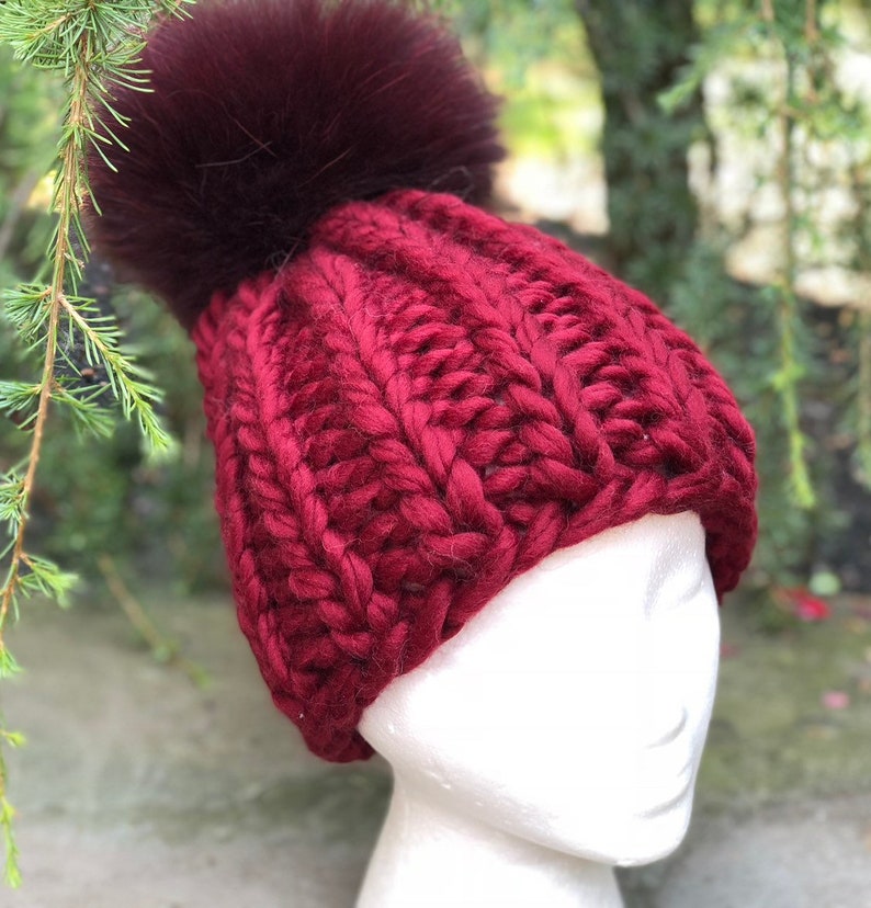Chunky Bulky Wool Beanie Hat 100 Wool Hat Handmade Ribbed Etsy