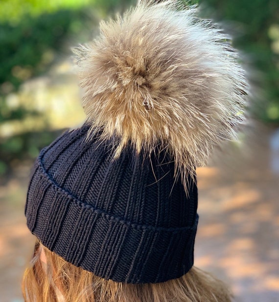 Black hat brown pom deals pom