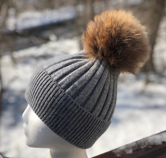 7 Raccoon Pom Pom! Large Pom Pom Hat Raccoon Pompom Natural Fur