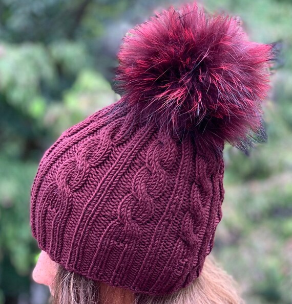 Winter Hat with PomPom 100% wool Handmade Sheep Hat - Flock of Sheep Collection - Roll Back Beanie  main image 2