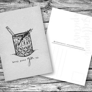 Carte postale Gin | garde ton gin en haut