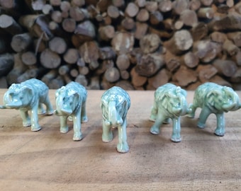 Ceramic Elephant Figurine: Thai Lucky Elephant, Home Decor, Minimalist  Animal