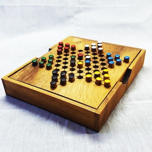 Wooden Chinese Checkers Board Game: Non-Toxic Toy