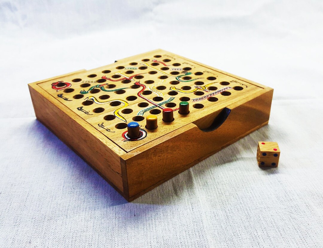 Snakes and Ladders Board Game, Wooden Toy - Etsy Canada