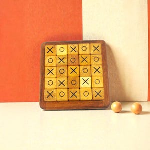 Houten Tic-Tac-Toe, XO-bordspellen, handgemaakte Monkey Pod Wood Family-tafelspel, CC-094