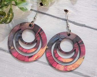 Hoop Earrings, Fall Jewelry, Multi Color Earringa, Custom Earrings