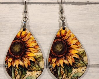 Sunflower Earrings, Fall Jewelry, Custom Jewelry