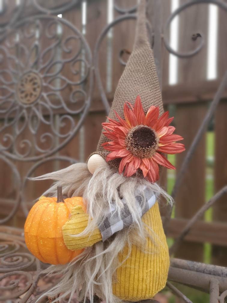 Download Sunflower Gnome, Farmhouse Gnome, Fall Decor, Pumpkin