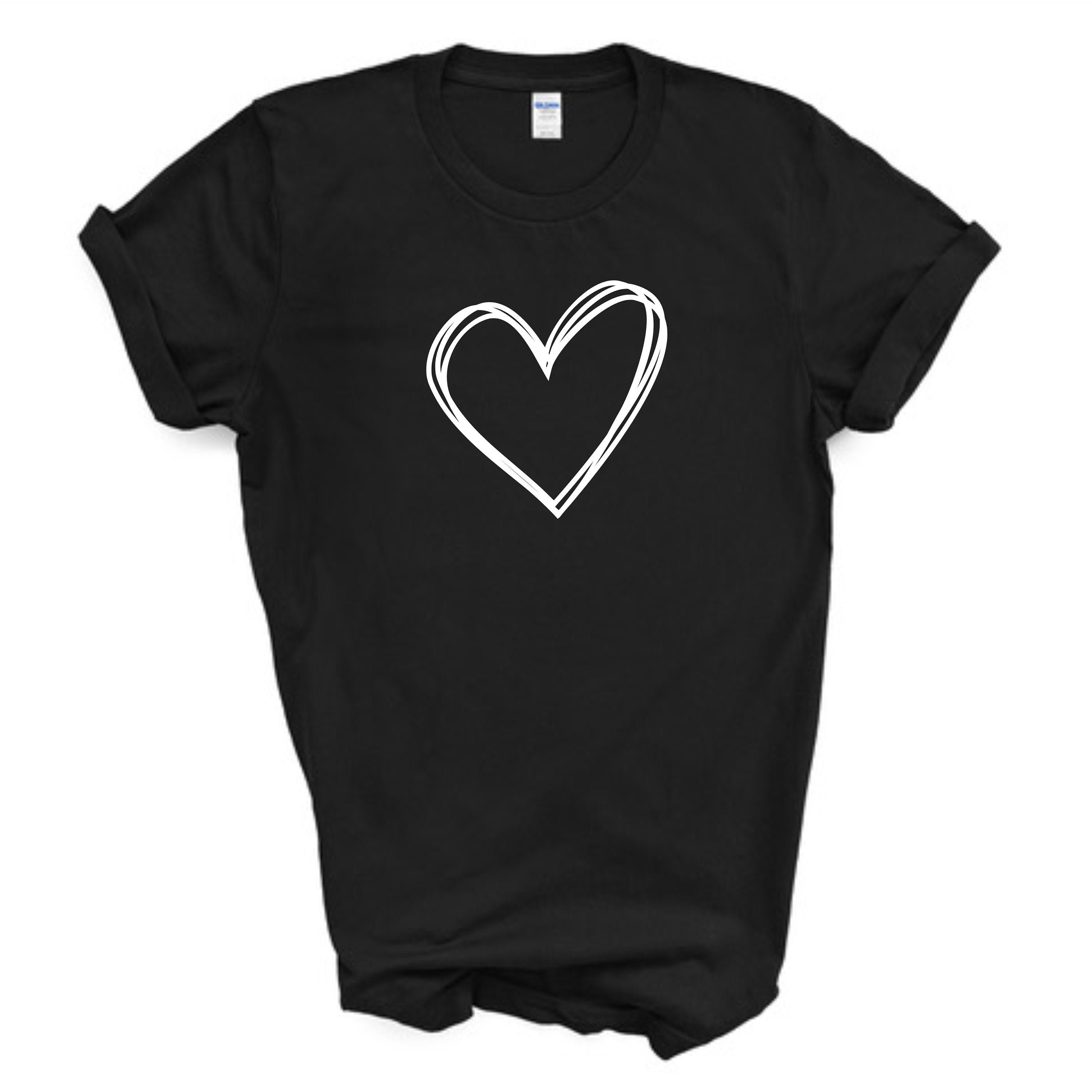 Love Heart T-shirt/summer T Shirt/doodle Heart/scribble