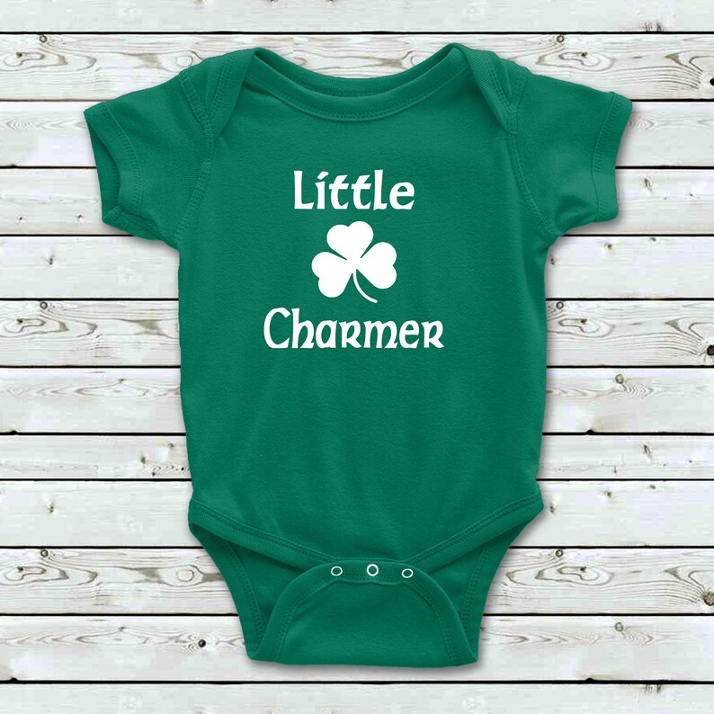 Little Charmer All-In-One Bodysuit Irish baby vest St Patricks Day baby all-in-one Irish baby gift gift for Irish baby shamrock