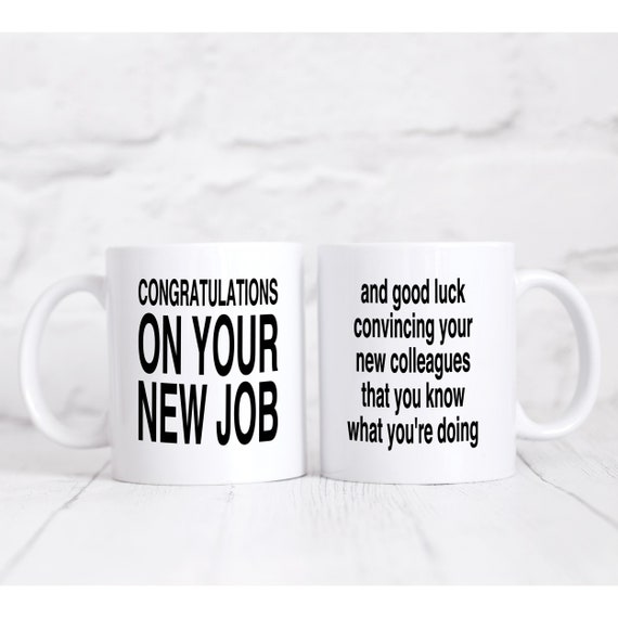 Funny Good Luck In New Job Gift Congratulations On New Job Etsy