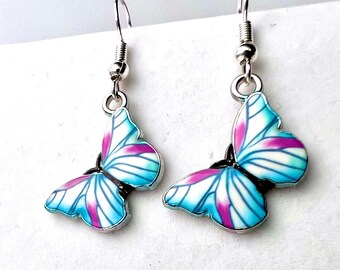 Pendientes colgantes de mariposa: joyas divertidas y divertidas - Ganchos sin níquel