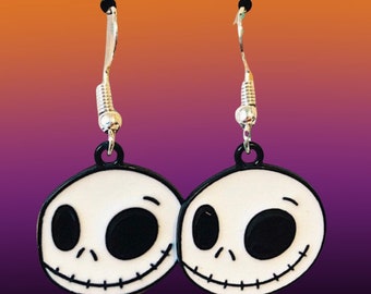 Lindos pendientes de Halloween - Happy Skull with Smile - Spooky Gift Idea para el 31 de octubre