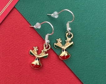 Rudolph the Red Nosed Reindeer Earrings Stocking Stuffer Gift Idea - Accesorios de invierno para ella, Joyas para fiestas navideñas - Holiday Jewellery
