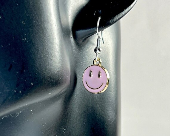 Smiley face 2024 dangle earrings