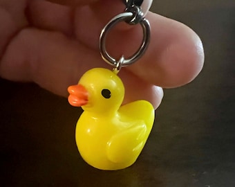 Mini dije de patito de goma: tirador de cremallera coleccionable, clip para llavero, dije para cordón de zapato