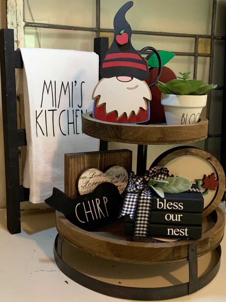 Farmhouse Mini Book StackTiered Tray faux book stackStamped Etsy