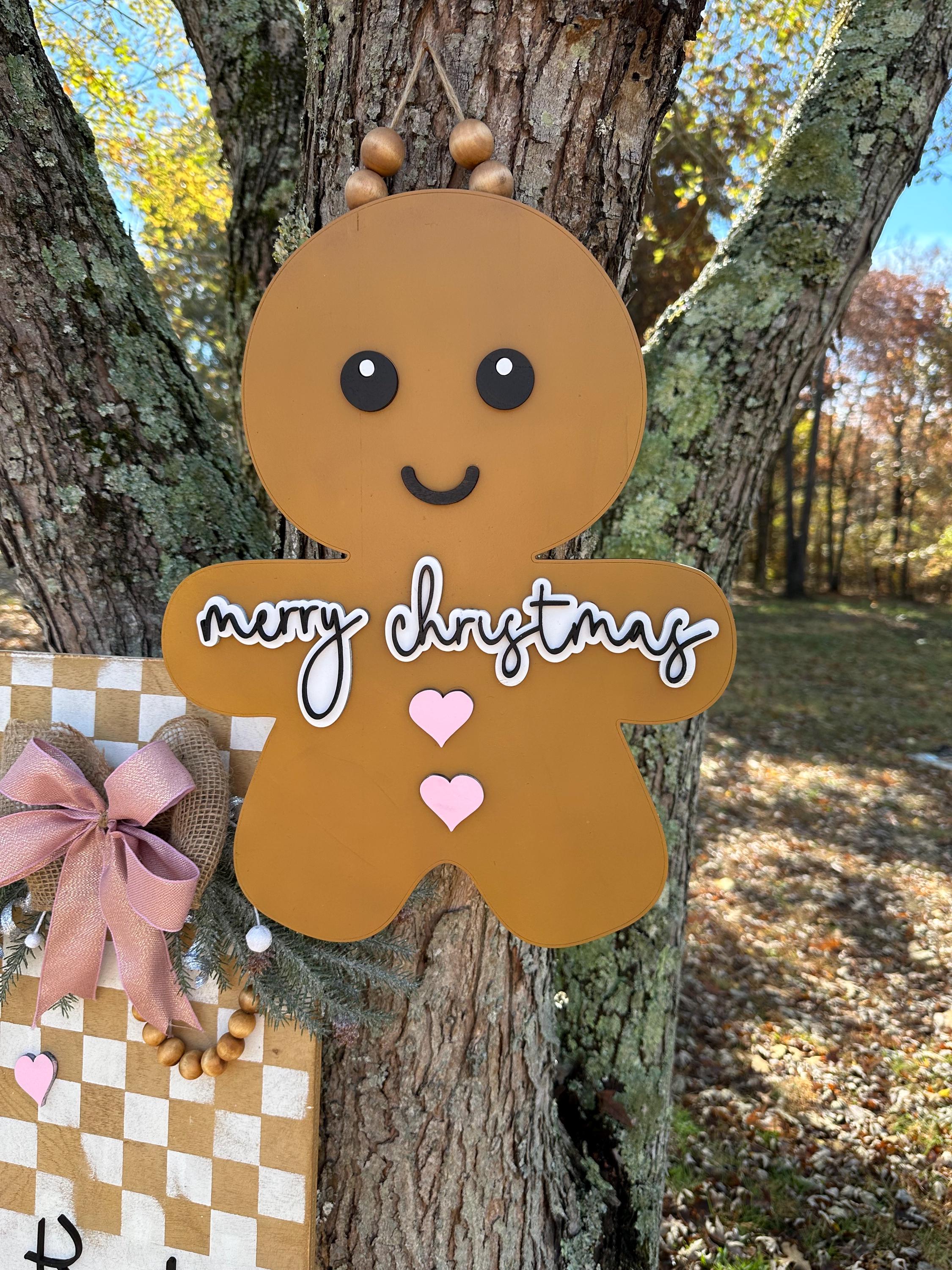Gingerbread Door Hanger & Leaner Set: Christmas Welcome Decor - Etsy