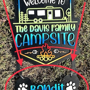 Personalized Dog Bone Camper Sign Add-On: Custom Camp Decor
