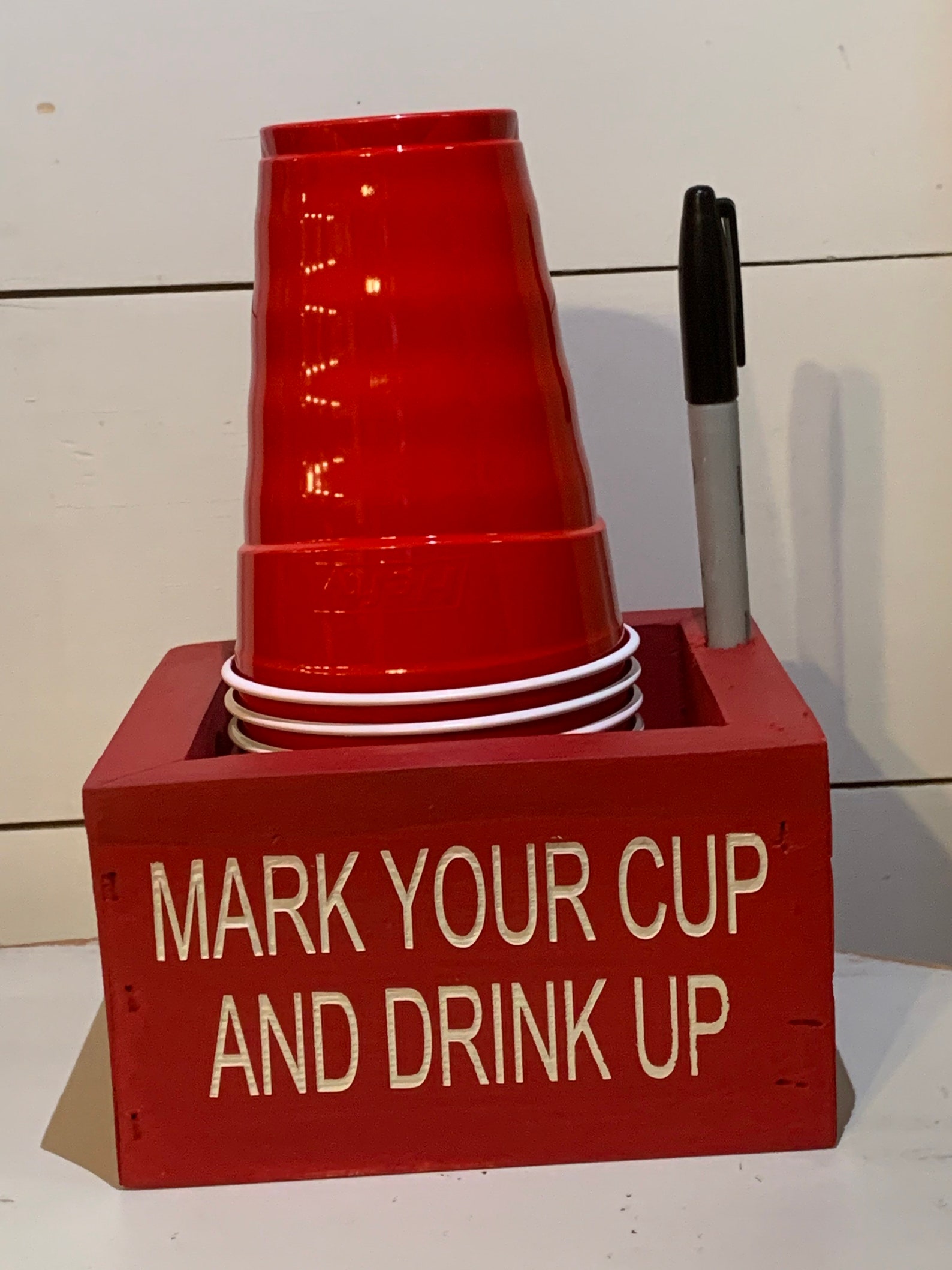 Solo cup holderParty Cup DispenserLaser Engraved plastic cup Etsy