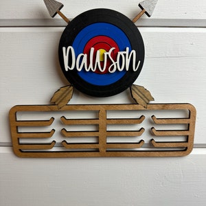 Personalized Archery Medal Holder: Wood Championship Award Display