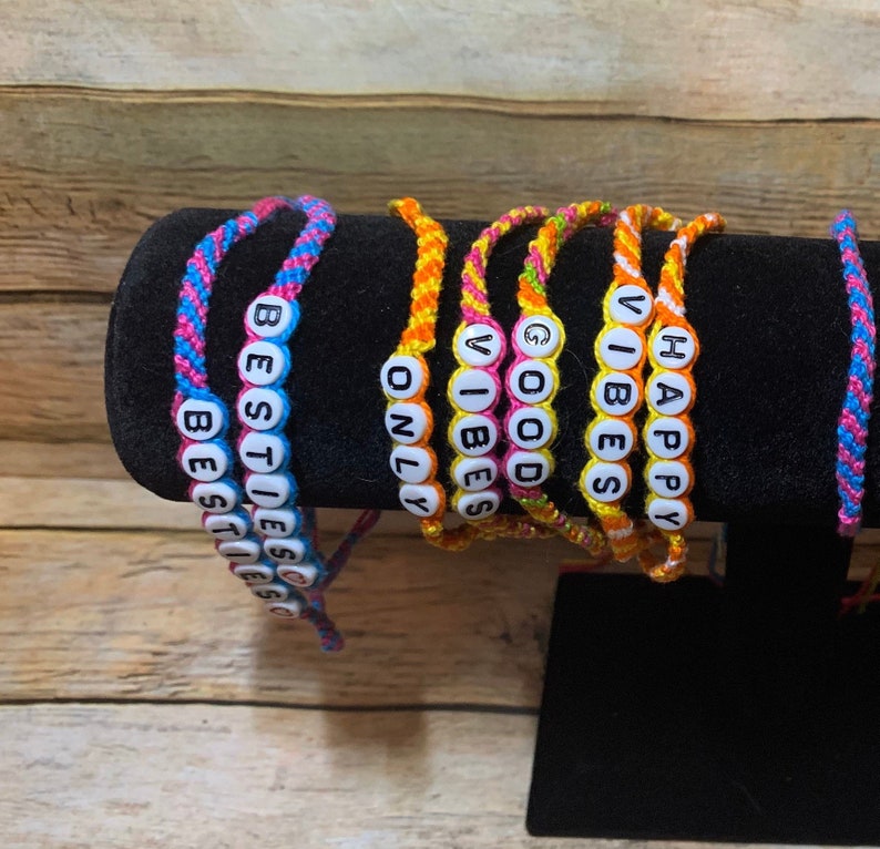 VSCO Girl Beaded Bracelets String Word Bracelet Friendship Etsy