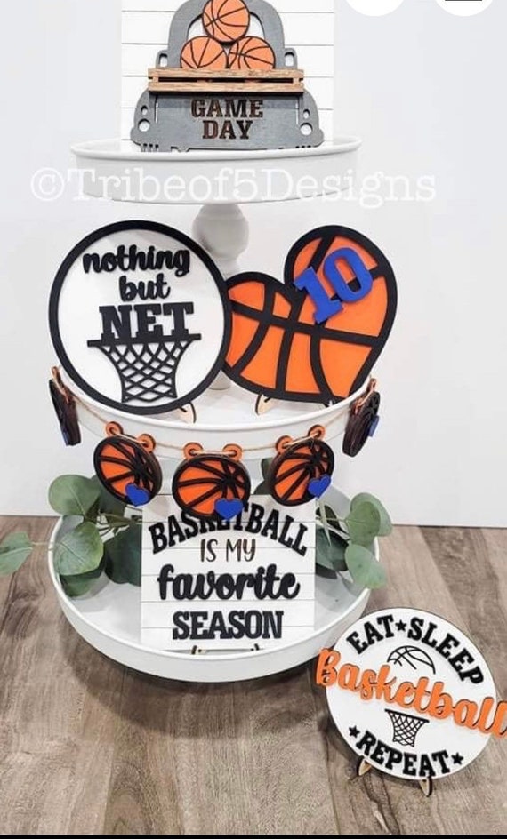 Basketball Tiered Tray Setbasketball Tray Setfall Etsy