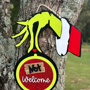 Grinch door Hanger, Christmas door hanger, Snarky Door Hanger,