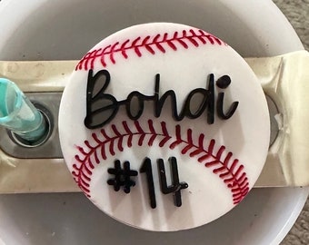 Baseball cup topper, Fits 20-30-40 oz tumbler-Stanley custom topper, Personalized Tumbler name top, Base ball mama, baseball mom cup top