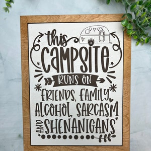 Personalized Campsite Shenanigans Sign: Custom Camper Decor