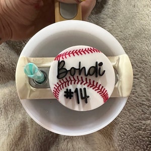 Baseball cup topper, Fits 20-30-40 oz tumbler-Stanley custom topper, Personalized Tumbler name top, Base ball mama, baseball mom cup top image 7