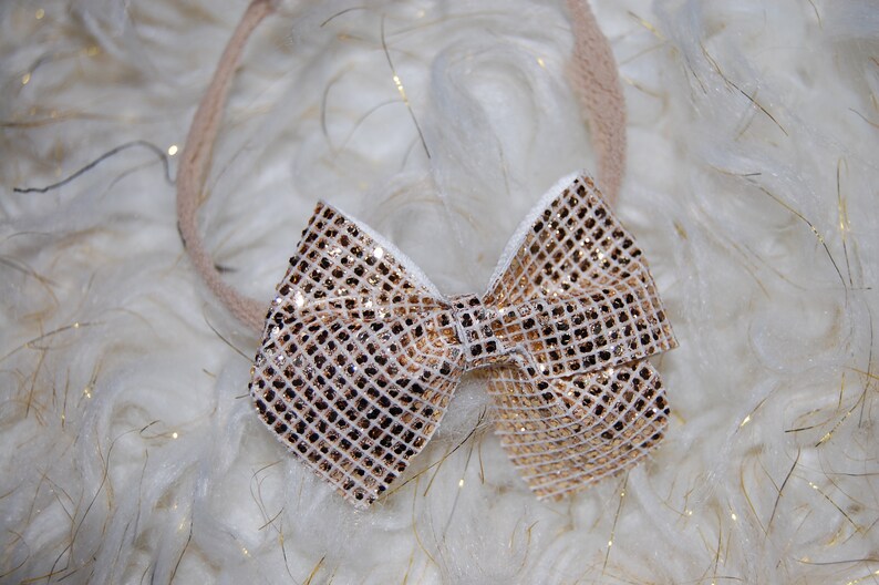 Bailey Mini Gold Disco Leather Bow
