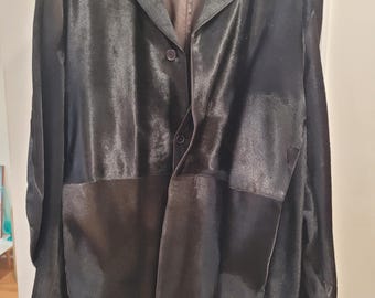 HUGO BOSS  pony hid runway JACKET in black
