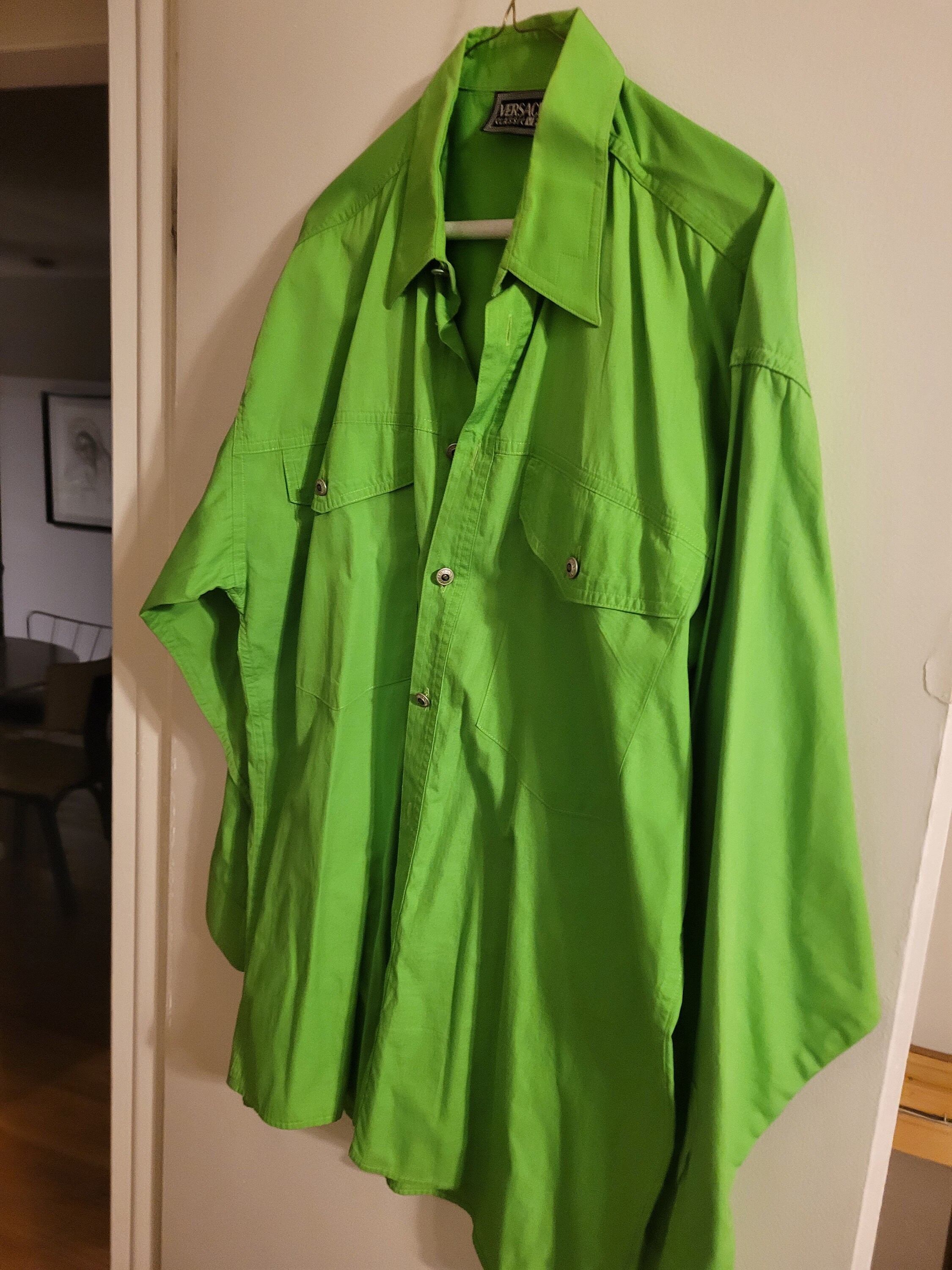 90s VERSACE ストライプ 長袖シャツ 未使用デッドストック90s GIANNI VERSACE ジャンニ ヴェルサーチ
