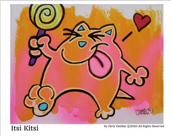 Itsi Kitsi  - Lollipop  by Chris Yambar Glossy 11" x 14" Limited Edition Print
