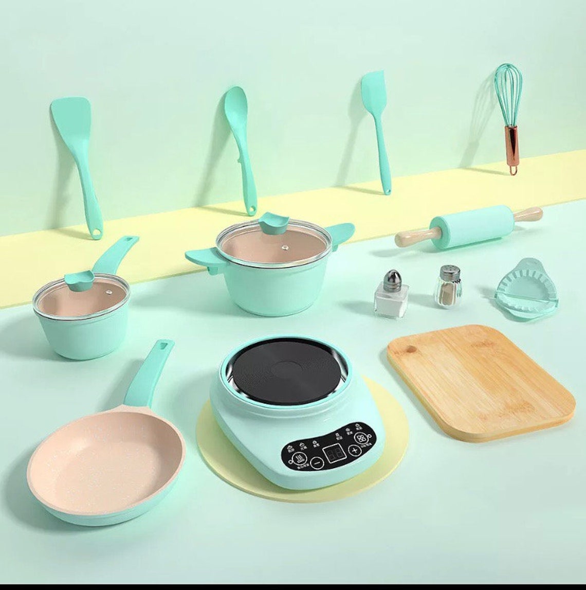 Mini Miniature Kids Toddler Real Cooking Cookware Set Pretend Etsy